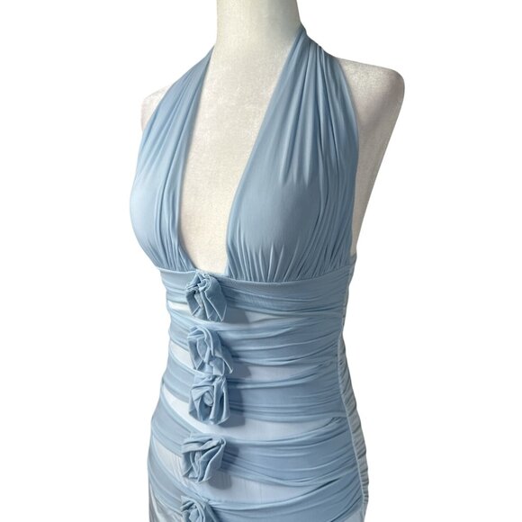 Maygel Coronel Villadiego Dress in Arctic One Size New Womens Flower Maxi Gown - Picture 8 of 17